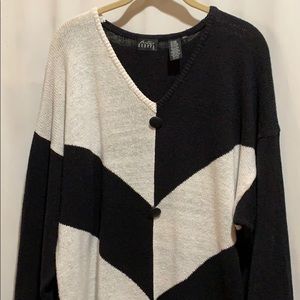 VINTAGE BOUTIQUE EUROPA HARLEQUIN SWEATER BLK/WHT SZ XL